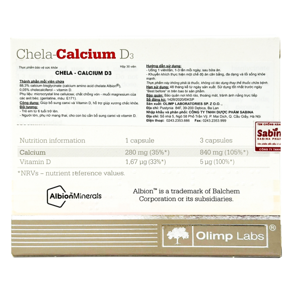 Thực phẩm bảo vệ sức khỏe Chela calcium D3 - Ảnh 3